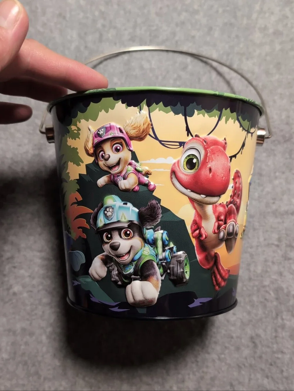 Paw Patrol Dino Movie Popcorn Halloween Metal Tin Bucket. 2026 64oz/1.8L